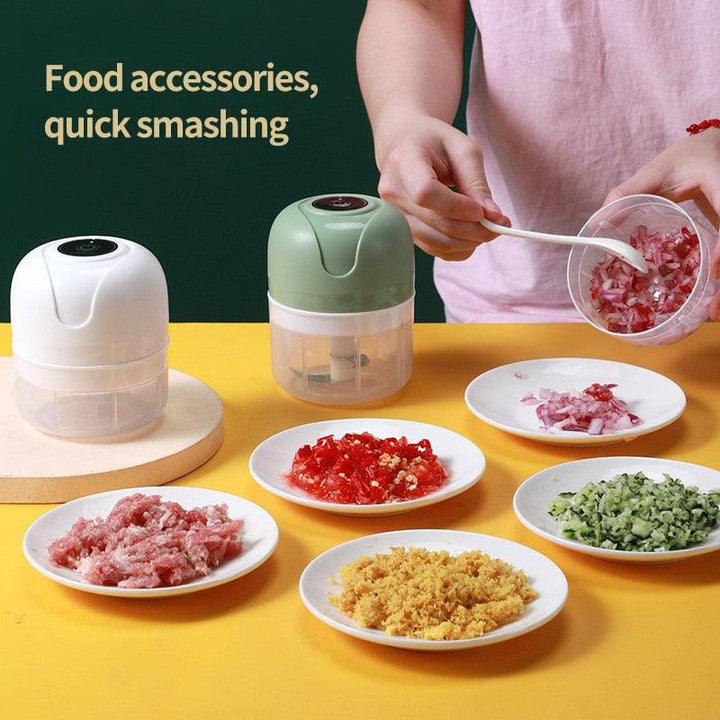 4 IN 1 HANDHELD ELECTRIC VEGETABLE CUTTER SET USB - isabellla